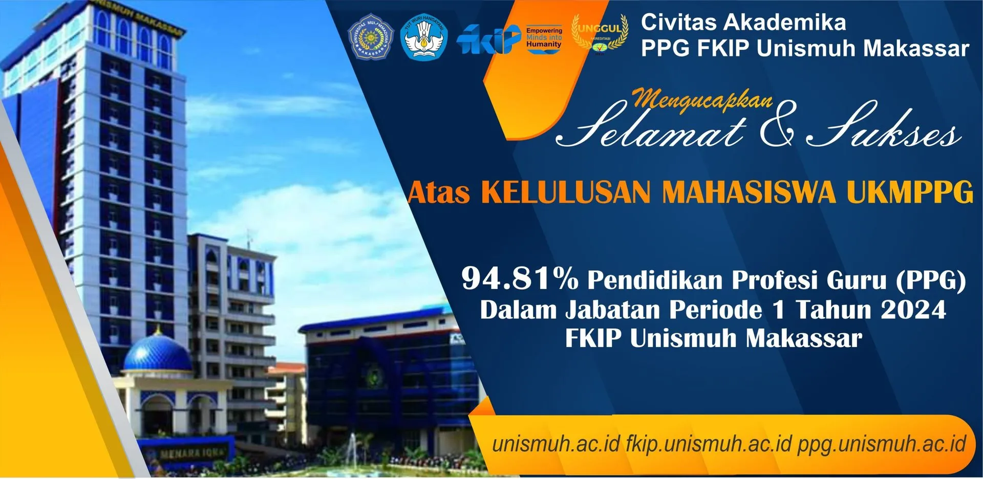 98,81 Persen Mahasiwa PPg Dalalam Jabatan Angkatan 3 LULUS UKMPPG Periode 1 Tahun 2024
