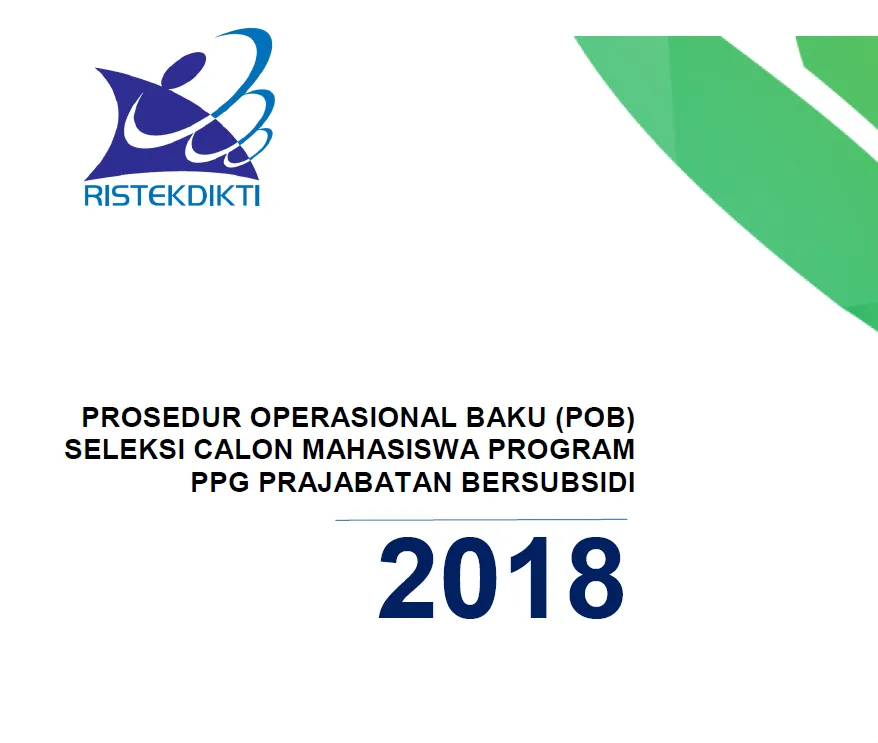 PROSEDUR OPERASIONAL BAKU (POB)SELEKSI CALON MAHASISWA PROGRAM PPG PRAJABATAN BERSUBSIDI